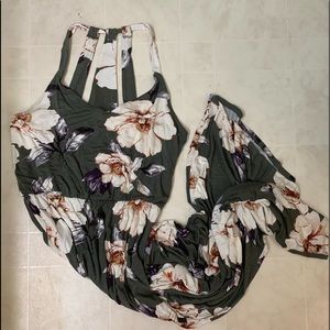 Green floral Maxi Dress